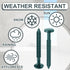 Blulu 36 3 Inch Pcs Vinyl Shutter Fastener Window Panel Peg Lok Pin Pegs Screws Shutter Spikes Anchor (Forest Green)