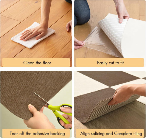 1111 inches Tiles(16 Baby Play Mat for Floor, Lightweight Non-Slip Self Adhesive Squares Carpet Floor PCS)