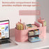 Marbrasse Desk Organizer Pen Holder for Desk with 3 Drawers, Multi-Functional Pencil Holder, Desk Organizers and Accessories with 7 Compartments + Drawer for Home, School, Classroom(Pink) by Marbrasse