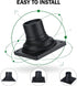2-Pack, LIT-PaTH Pier Mount Base, Outdoor Post Light Mounting Base Adapter, Cast Aluminum, Black