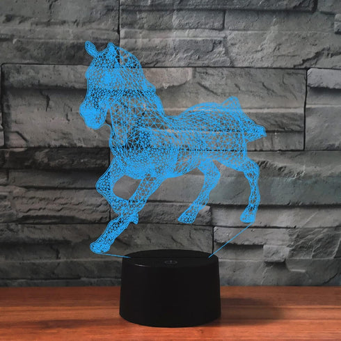 3D 16 Night Light for Kids Horse Led Lamp with Remote Control Color Changing Xmas Birthday Gift for Child