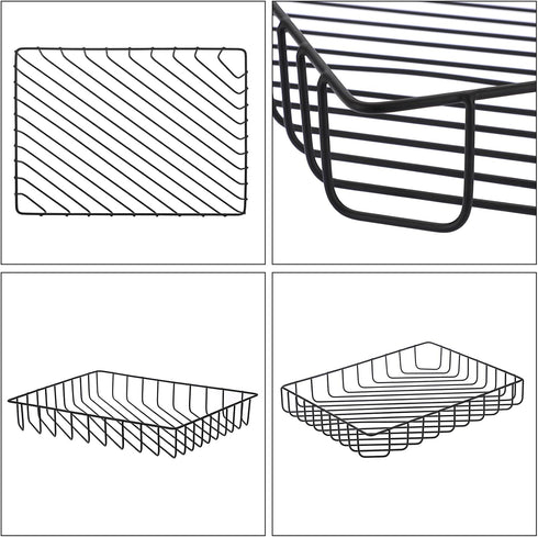 BTSKY Multipurpose A4 File Tray, Wire Desk Tray Organizer, Elegant Letter Size Desk Documents Tray for Office, Black