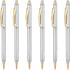Unibene Slim Metallic Retractable Ballpoint Pens, Carved Chrome & Gold, 6 Pack Black Ink, Nice Gift for Office Students