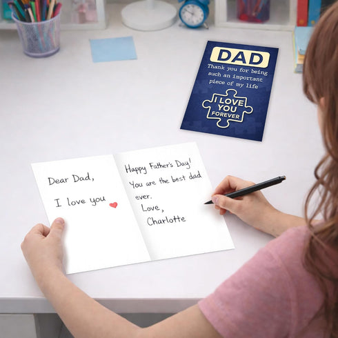 BETHEGIFT Dad Card for Fathers Day - Fathers Day Card - Thank You Card for Dad - Dad Birthday Card from Daughter, Son