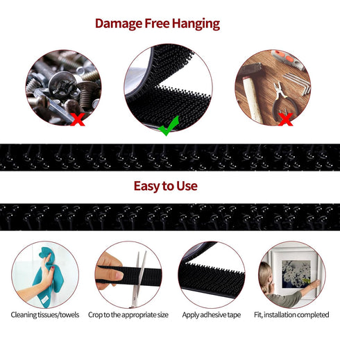 Reclosable Interlocking Fastener, 1in x 4in Clear Strip Hooks, 8 Pcs Heavy Duty Hook and Loop Mounting Tape