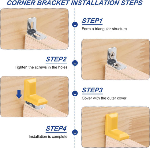 50pcs 18x28x28mm 90 HARFINGTON Metal Corner Braces L-Shape Degree Right Angle Brackets Corner Braces with Plastic