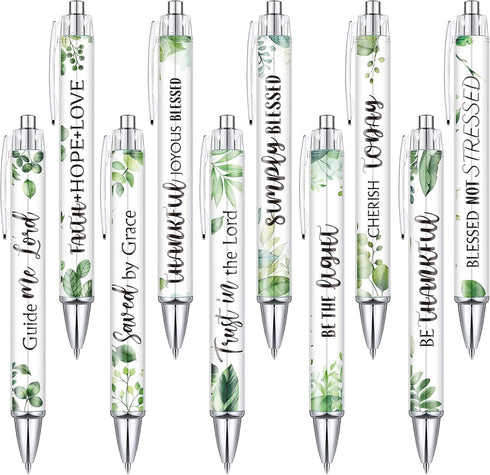 Tinlade 10 Pieces Christian Pens for Women, Inspirational Quotes, Bible Verse Ballpoint Pens, Funny Office Gifts