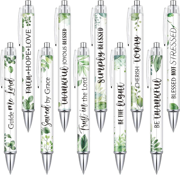 Tinlade 10 Pieces Christian Pens for Women, Inspirational Quotes, Bible Verse Ballpoint Pens, Funny Office Gifts