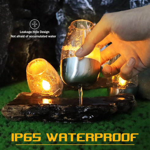 ISUNMEA 6 Pack Solar Outdoor Waterproof Flickering Flameless Candles - Rechargeable LED Battery Operated Fake Faux Tea