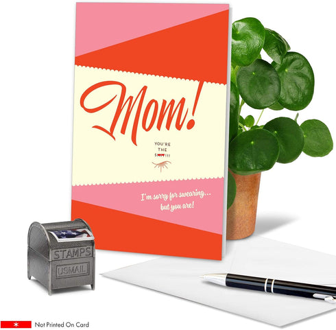 NobleWorks Funny Mother's Day Card - Greeting Notecard Gift for Moms with Envelope - Sorry For Swearing C6944MDG
