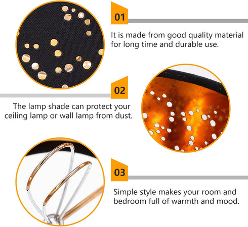 5.90X5.90X5.51 Inch Lurrose Hollow-Out Cloth Lampshade Clip-on Light Shade Cover Small Lampshade Accessories