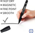 Scribbledo 12 Pack Magnetic Dry Erase Markers, Black Fine Tip with Eraser Cap for Home, School & Office