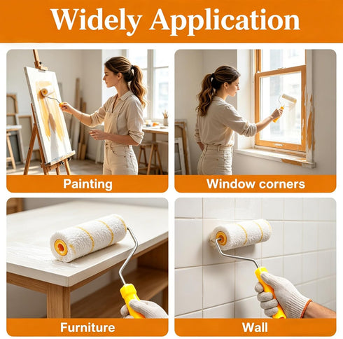 HJUHBDJ 35 Pack Set,21x 4" 12x 6" 3/8-Inch 2 Microfiber Paint Roller & Small Paint Roller Covers, Nap, Mini Paint