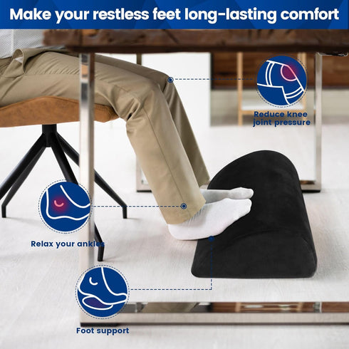 Foot Rest for Under Desk, Soft Foam Office Accessories with Washable Cover, Foot Stool for Home, Car, Relax Ankles