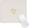 Seorsok Square Aesthetic Cute Heart Mouse Pad, Waterproof Funny Design, Non-Slip Rubber Base, Beige