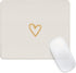 Seorsok Square Aesthetic Cute Heart Mouse Pad, Waterproof Funny Design, Non-Slip Rubber Base, Beige