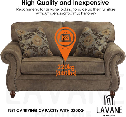 La Vane 3.5 Inch 9cm 4PCS M8 / Classic Bun Feet, Solid Wood Furniture Legs with Bolt & Mounting Plates, Small Size