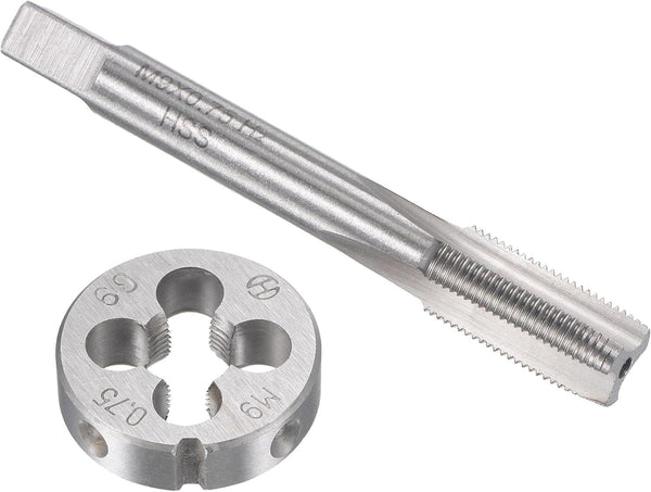 uxcell M9 x 0.75mm Metric Tap and Die Set, Machine Thread Screw Tap with Round Threading Die