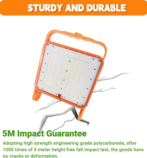 SETEN 2-Pack 50W 8,000LM (500W IP65 10ft 5000K Super Bright LED Work Light - Equivalent), Waterproof, Heavy Duty Cord