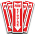 iSYFIX Fire Extinguisher Signs Stickers – 5 Pack, 4x12 Inch, Premium Self-Adhesive Vinyl Decal, Indoor & Outdoor