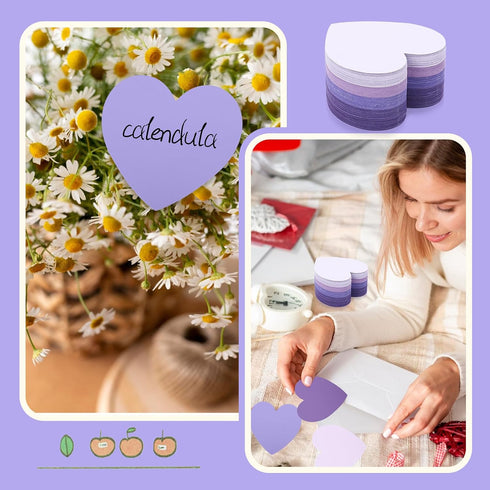 MSHUNKEJI 150 3x3 Pcs Purple Note Cards Heart Index Cards Blank Index Cards Colors Study Cards Business Cards Blank