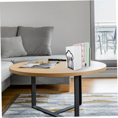 SHINEOFI 2pcs Metal Book Organizers for Office and Home Decorative File Book Stands Bookends for Desk Study and Living