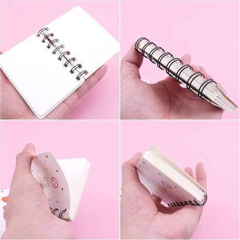 Small Spiral Notepad Cute Notebook, 8 Pack Kawaii Journals for Study, 80 Sheets, 160 Pages, Back to School Supplies