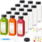 BOOMIBOO Juice Bottles with Caps, 15Pcs 12oz Clear Reusable Water Bottles for Juicing, Smoothie Containers