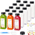 BOOMIBOO Juice Bottles with Caps, 15Pcs 12oz Clear Reusable Water Bottles for Juicing, Smoothie Containers
