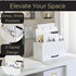 BLU MONACO Mail Organizer for Home, White Wooden Desk Bill Organizer with Drawer for Kitchen Countertop