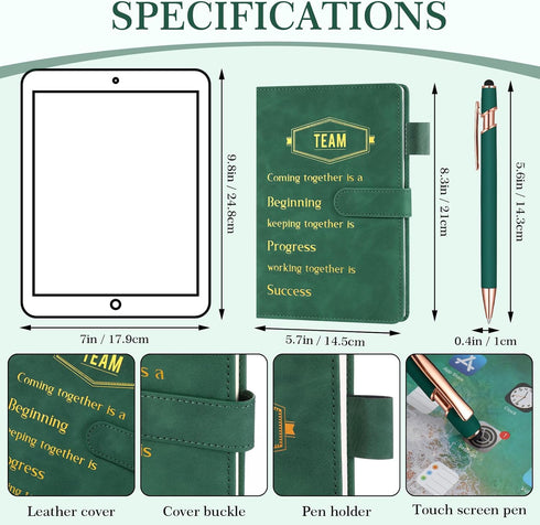 Glenmal 12 Sets Team Appreciation Gifts, A5 Leather Journals with Pen, Inspirational Gift for Teacher, Employee,