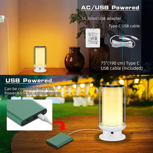 Setting,Multi-Colors Dimmable Room(White-2Pack) LUXSWAY Bedside Table Lamps with Remote Control,Desk Lamps with Timer