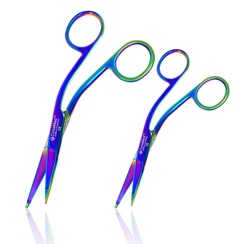 (5.5 Cynamed Knowles Bandage Scissors with Multicolor/Rainbow Titanium Coating - Perfect for EMT, Paramedics, First Aid