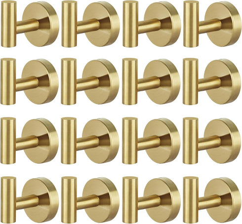 Homagic 16pcs Gold BathTowel Hooks Robe Coat Bathroom Wall Hook Stainless Steel Heavy