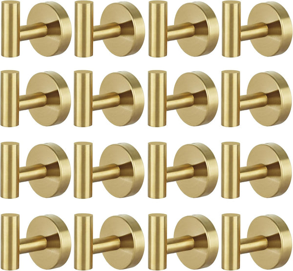 Homagic 16pcs Gold BathTowel Hooks Robe Coat Bathroom Wall Hook Stainless Steel Heavy