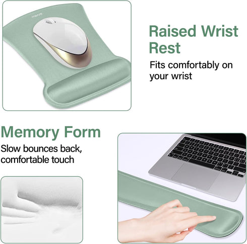 MOSISO Keyboard Mouse Pad Set, Large Gaming Mouse Pad & Wrist Rest, Ergonomic Non-Slip Mousepad with Memory Foam