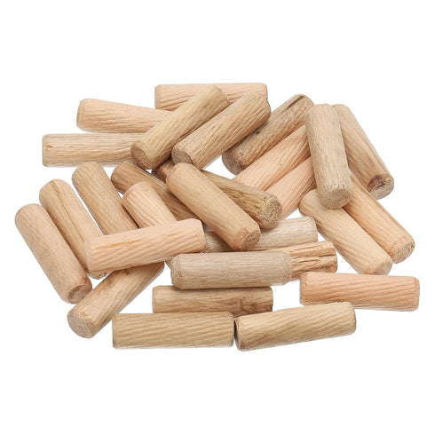 PATIKIL Wooden Dowel Pins, 300 Pcs M12x40mm Fluted Groove Hardwood Pegs for Crafts, Furniture, Door Art