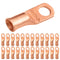 SELTERM 25pcs 4 AWG Battery Lugs, 5/16" Stud Ring Terminals, Heavy Duty Copper Wire Lugs, UL Bare Copper
