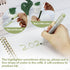 Buqoo 5 Pack Gel Pens Set with 0.5mm Fine Points - Retractable Gel Ink Pens in Various Styles with 1 Highlighter for