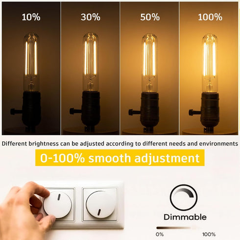 4W Bulbs,E26 T10 Bulbs 40Watt Bulbs,2700K Bulbs Sconces,Dimmable,400Lumens,4.96 inches,4Pcs Tubular Light LED