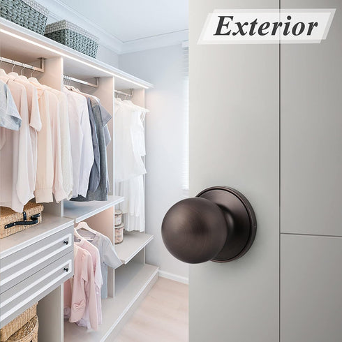 Probrico Ball Passage Door Knobs Door Lock Without Key in Oil Rubbed Bronze by Probrico