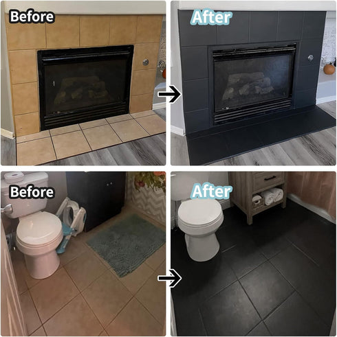 (50-60sq.ft), Countertop, Black Ceramic Tile Bathroom Wall Bathtub Paint Sink Paint Refinishing Kit Easy of Use Tub