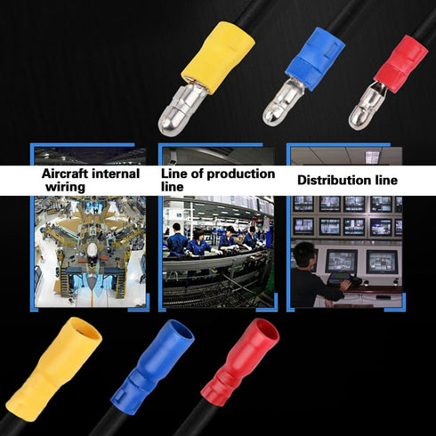 Glarks 300pcs Insulated Quick Splice Female/Male Bullet Crimp Terminals Connectors Assortment Kit