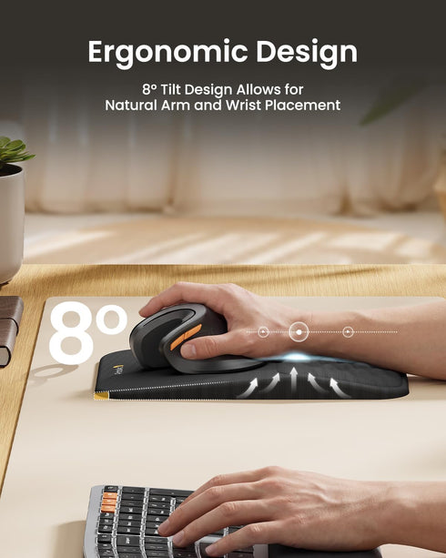 ProtoArc MP50 12x8 Inches, Ergonomic Mouse Pad with Wrist Rest, Mousepad with Massage Design, Soft Memory Foam