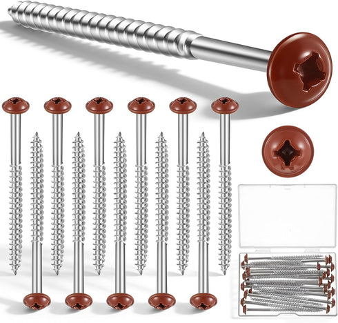 Jetec 24 Pcs Vinyl Shutter Fasteners 3 Inch Painted Screws for Vinyl Shutters