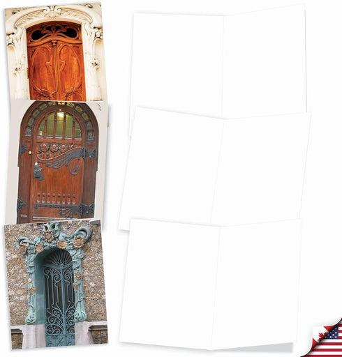 The Best Card Company - 10 Blank Note Cards Boxed (4 x 5.12 Inch) - Architecture, Assorted All Occasion Cards - Art