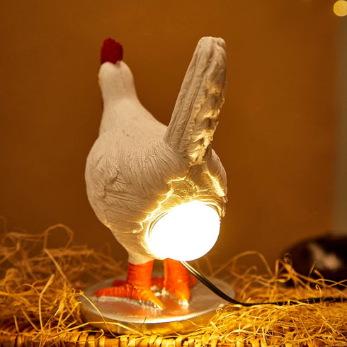 Oriamde Chicken Egg Lamp Funny Lifelike Resin Night Light - The Chicken Lays A Glowing Egg Gift Home Decoration