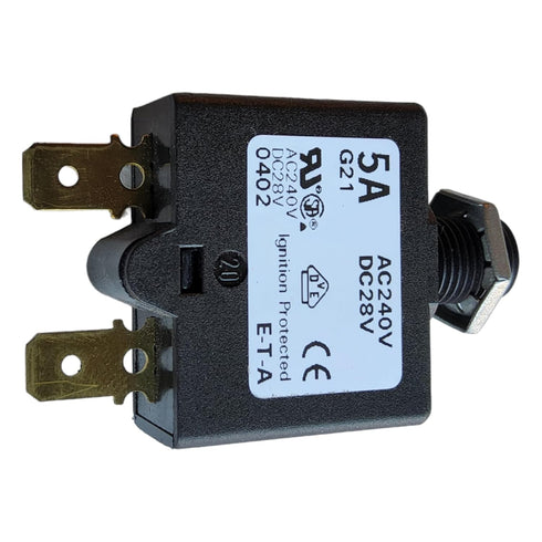 E-T-A Circuit Protection 1658-G21-01-P10-5A Circuit Breaker Therm Push Cur-Rtg 5A Flange 1 Pole
