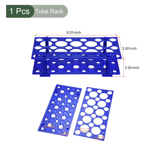 YOKIVE Tube Rack, Polypropylene Test Tube Rack Holder | Great for 50ml, 15ml, 10ml Lab Test Tube(Blue, 28-Sockets)