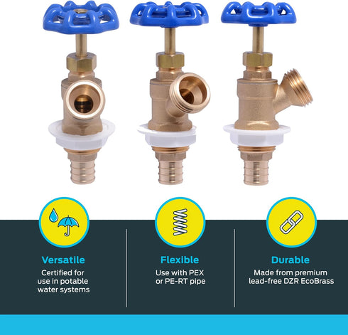 SharkBite 1000296461 25494Z Brass Crimp Boiler Drain Valve, 3/4 in. x 3/4